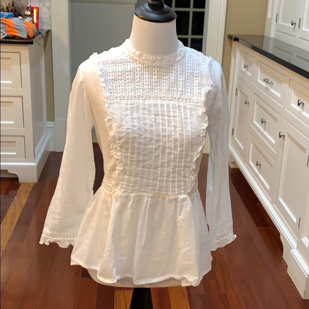 Lucky Brand LA Top 🍀 Beachy Flowy Blouse Size XS - Picture 4 of 8